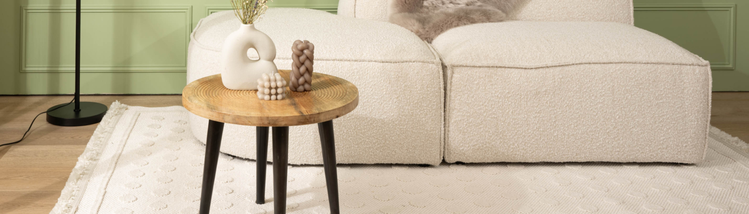 Japandi vloerkleed - Knit Dots wit categorie modern vloerkleed